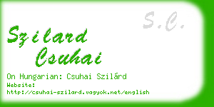 szilard csuhai business card